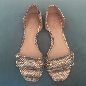 Tory Burch Savannah snakeskin sandals